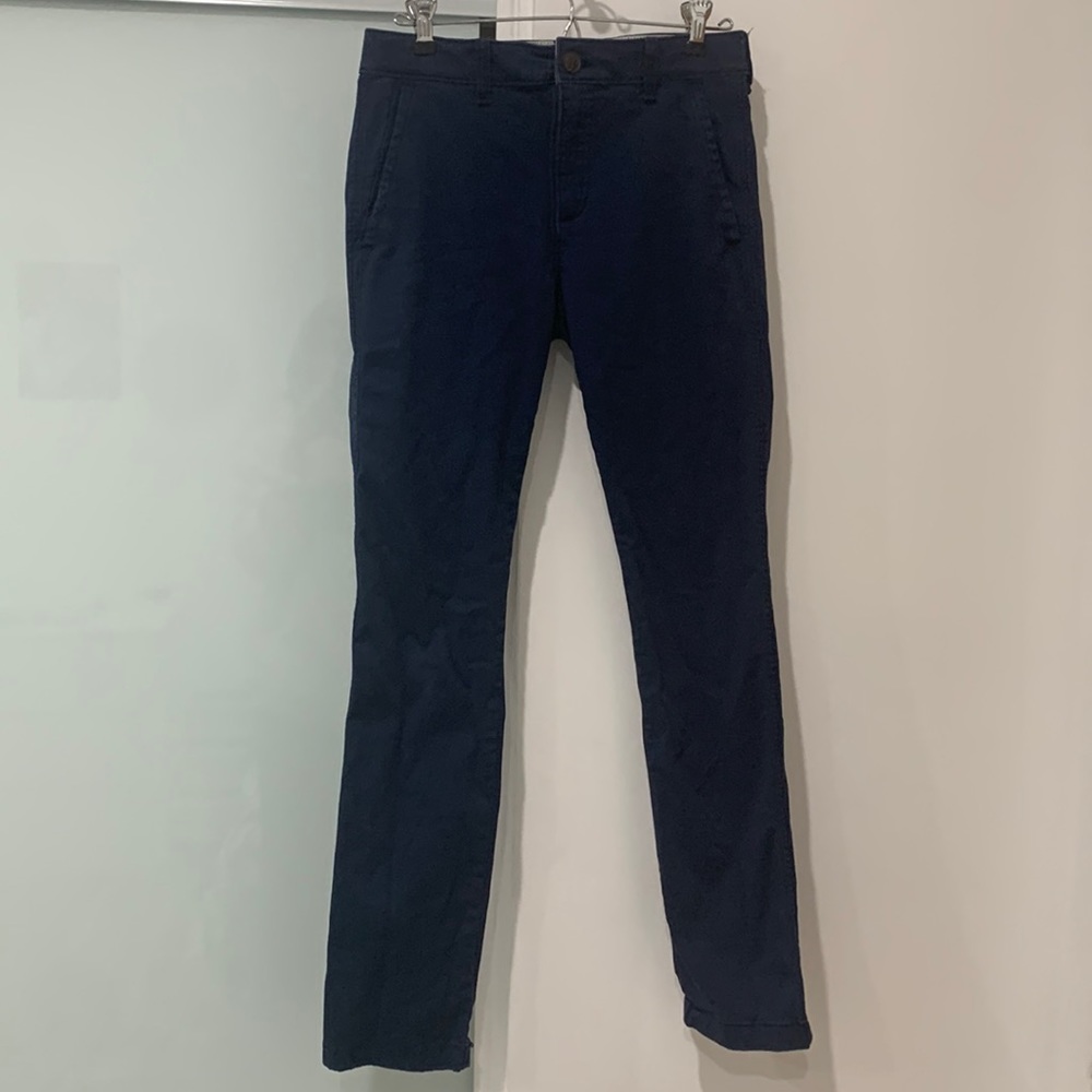 Abercrombie Kids Navy Slim Chinos Uniform Approved Back To School Size 15/16